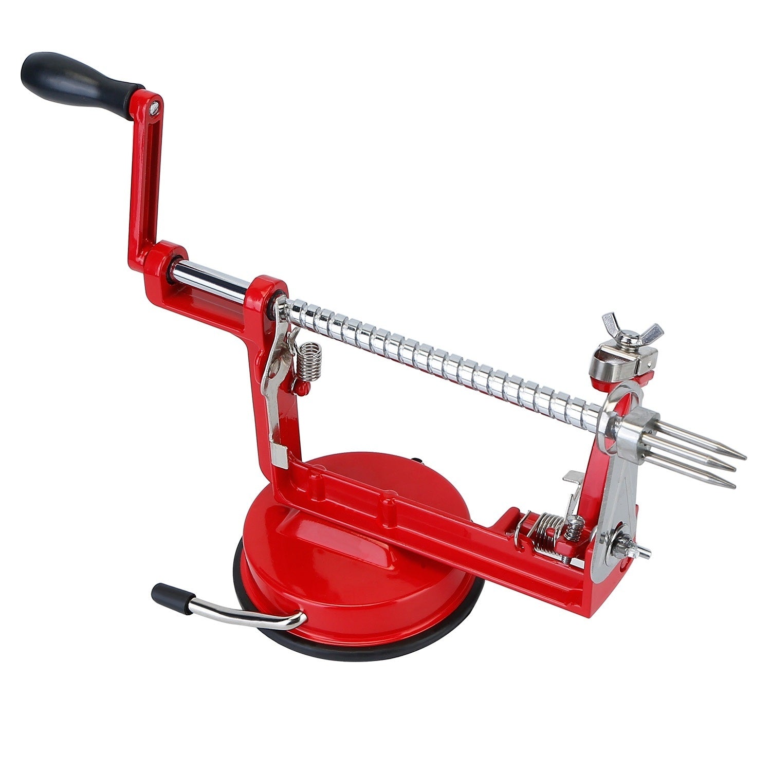 3In 1 Apple Peeler Manual Rotation Potato Fruit Core Slicer Kitchen HaDobaDealsexpress.shop3In 1 Apple Peeler Manual Rotation Potato Fruit Core Slicer Kitchen Hand Cracking CorerDetails
*Features*:
*Premium Material*:Made of premium zinc alloy and stainless steel blade; it is durable and anti-rust. It can last for a long time.*3 In 1 Functio