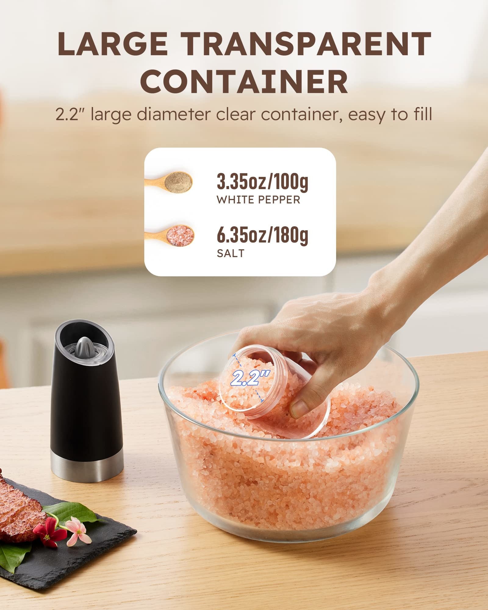 Gravity Electric Salt and Pepper Grinder Set Automatic Shakers Mill GrDobaDealsexpress.shopPepper Grinder Set Automatic Shakers Mill GrinderSpecification
CA Prop 65: Carcinogens:No
Material:Plastic, Metallic
Style:Modern
Quantity Per Pack:2
Details



GRAVITY SENSING AUTOMATIC OPERATION - The gravity sal