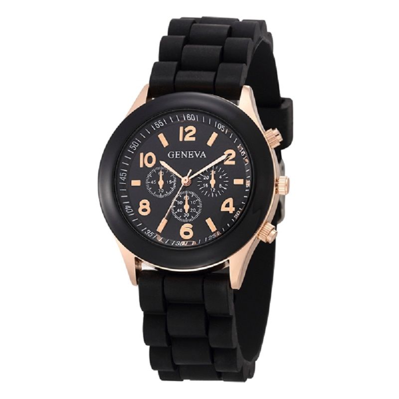 Simple Silicone Casual Quartz Watch Women Crystal Silicone Watches Wrist Watch