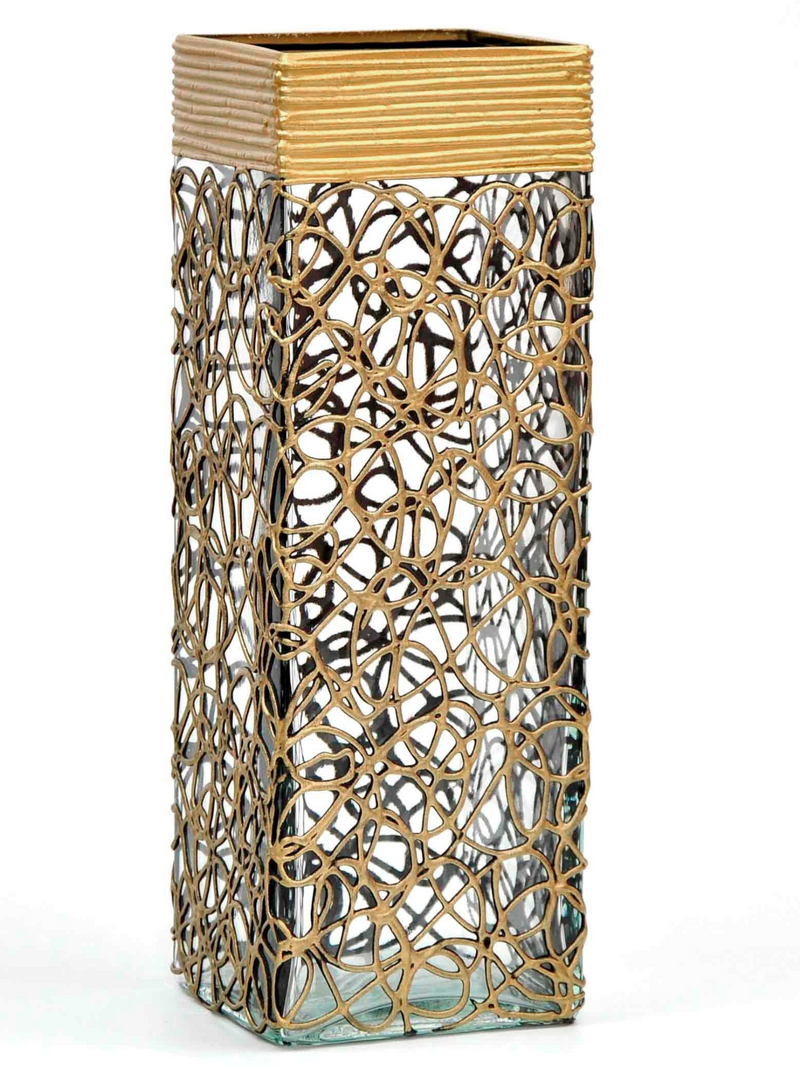 Gold Glass Vase | Square vase | Art Decorated Glass Vase for flowers |Dealsexpress.shopDealsexpress.shopArt Decorated Glass VaseOur vases are:

HAND PAINTED: each of our vases is painted by a professional artist in a personal unique manner and never repeated twice.
HIGH QUALITY MATERIALS: our