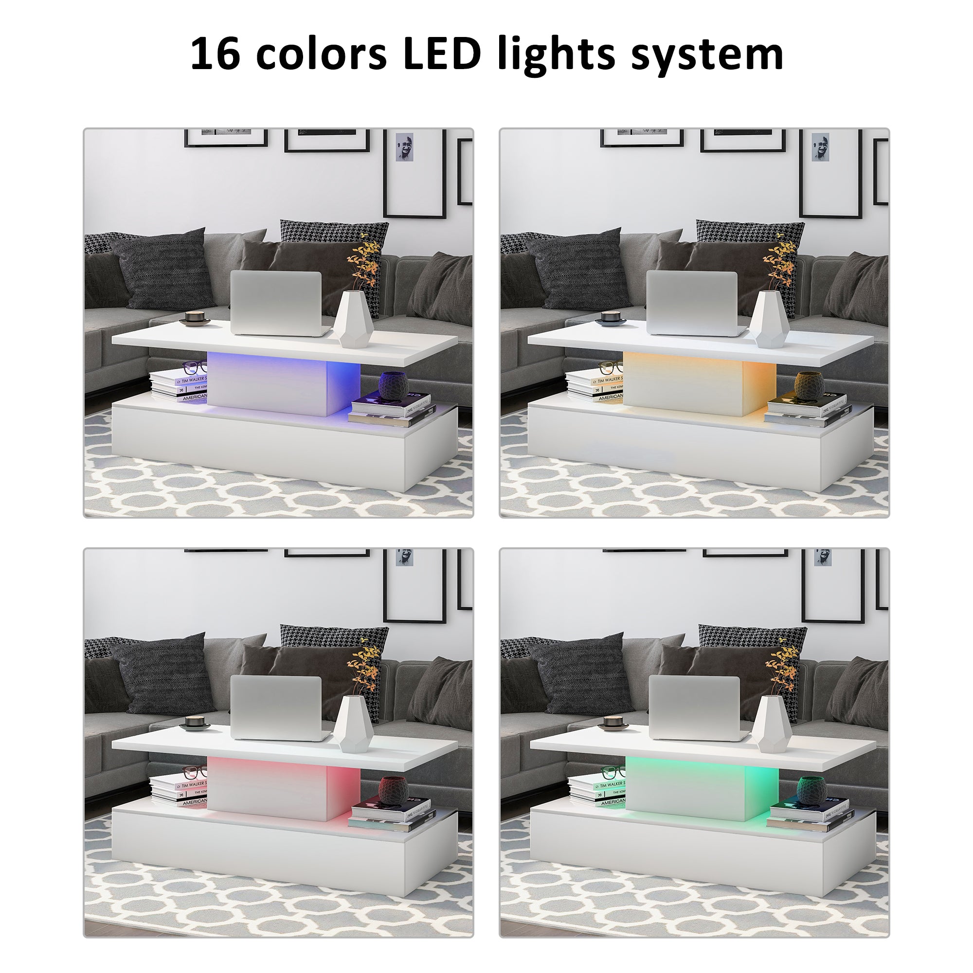 ON-TREND Coffee Table Cocktail Table Modern Industrial Design with LEDTablesMixShopDealsexpress.shop-TREND Coffee Table Cocktail Table Modern Industrial DesignON-TREND Coffee Table Cocktail Table Modern Industrial Design with LED lighting for Living room, 16 colors with a remote control, WhitePlease tear off the plastic fi