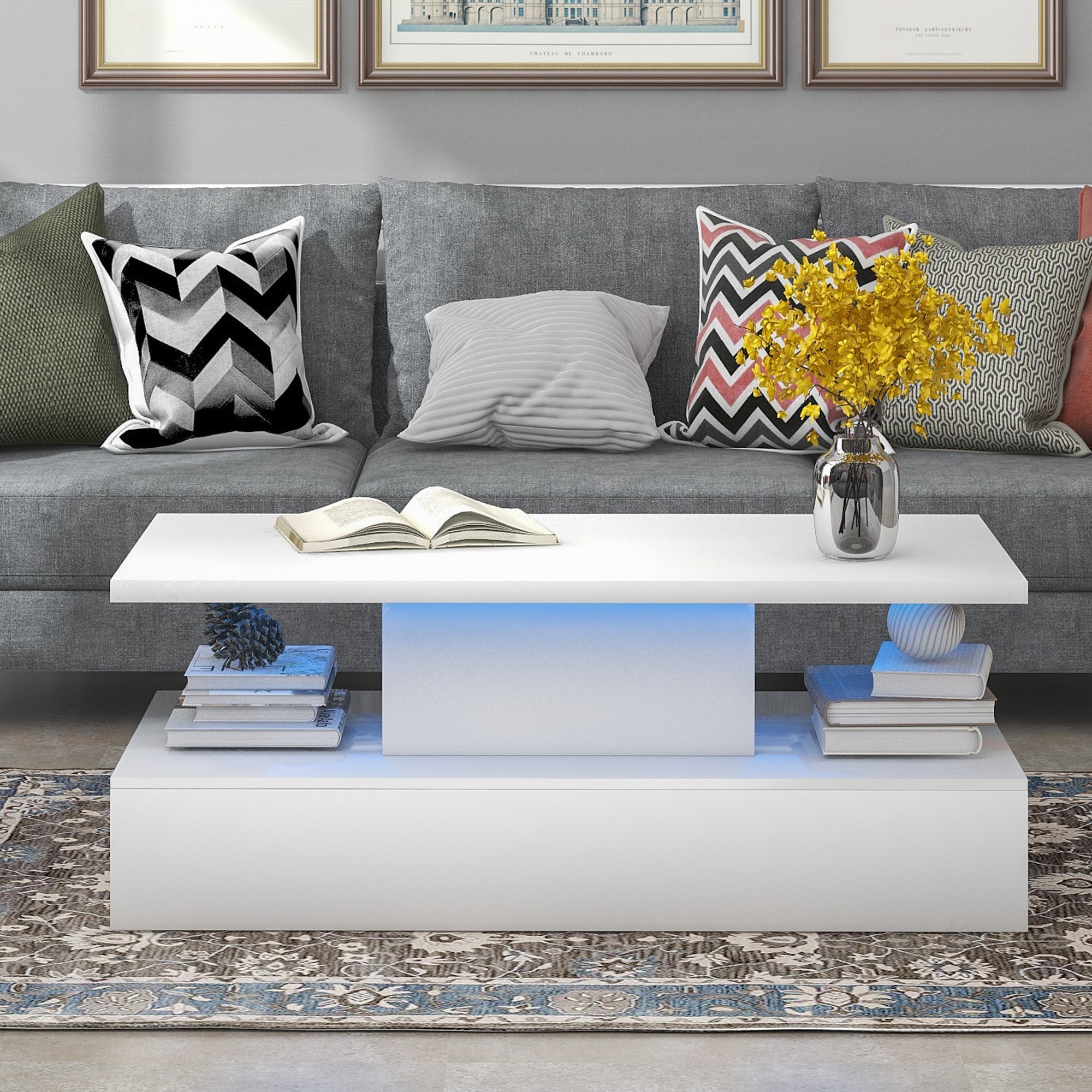 ON-TREND Coffee Table Cocktail Table Modern Industrial Design with LEDTablesMixShopDealsexpress.shop-TREND Coffee Table Cocktail Table Modern Industrial DesignON-TREND Coffee Table Cocktail Table Modern Industrial Design with LED lighting for Living room, 16 colors with a remote control, WhitePlease tear off the plastic fi