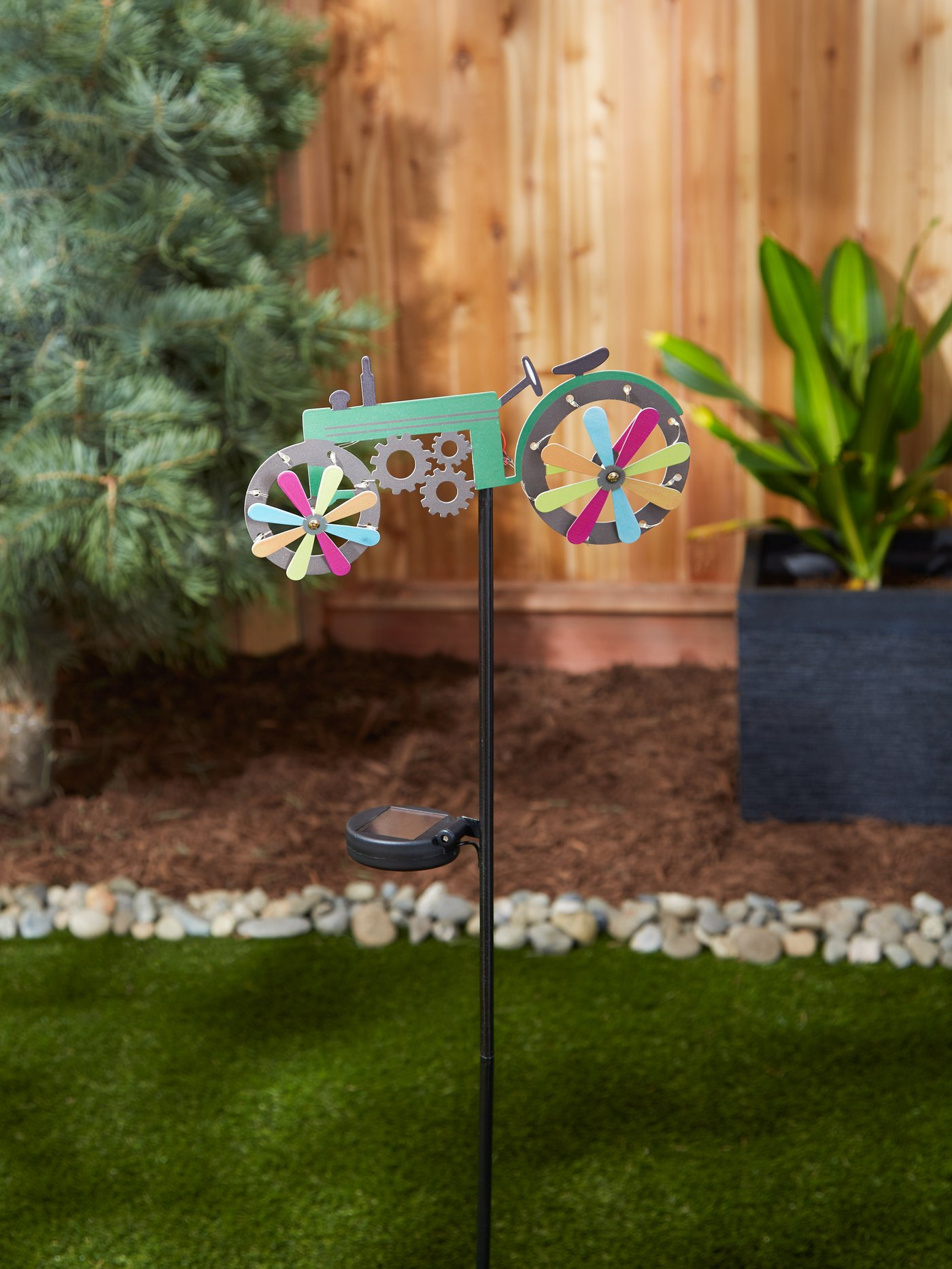 Tractor Solar Lighted Garden StakeDealsexpress.shopDealsexpress.shopTractor Solar Lighted Garden StakeCheerful green farm tractor is a country-style garden stake during the day and lights up at night. The solar panels collect the sun's energy, and the little lights a