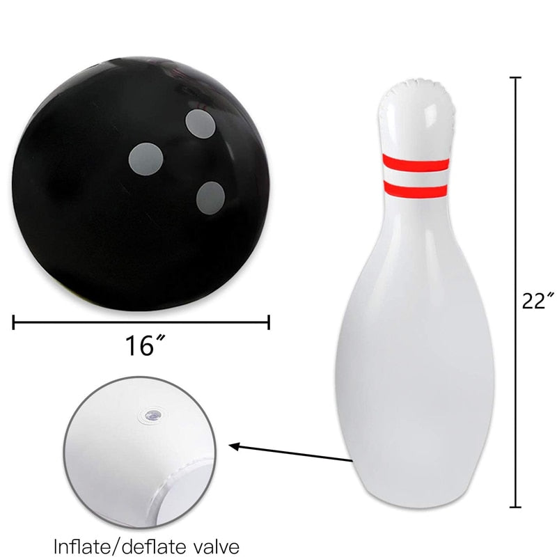 Giant Inflatable Bowling Set for KidsDealsexpress.shopDealsexpress.shopGiant Inflatable Bowling SetSize: 60cm
Material: PVC
Type: Kids Bowling Set for Kids
Feature 1: One Big Ball and 6 Giant Inflatable Bowling Pins
Feature 2: Jumbo Bowling Set Game