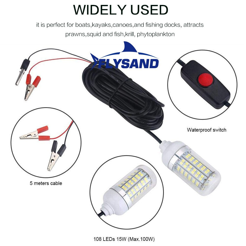 Ultra Bright Underwater Fishing LightDealsexpress.shopDealsexpress.shopUltra Bright Underwater Fishing LightTop Waterproof:Completely IP68 waterproof (5m underwater), and top corrosion resistant. Compressive strength in the water ensures FlySand's long-term excellent perfo