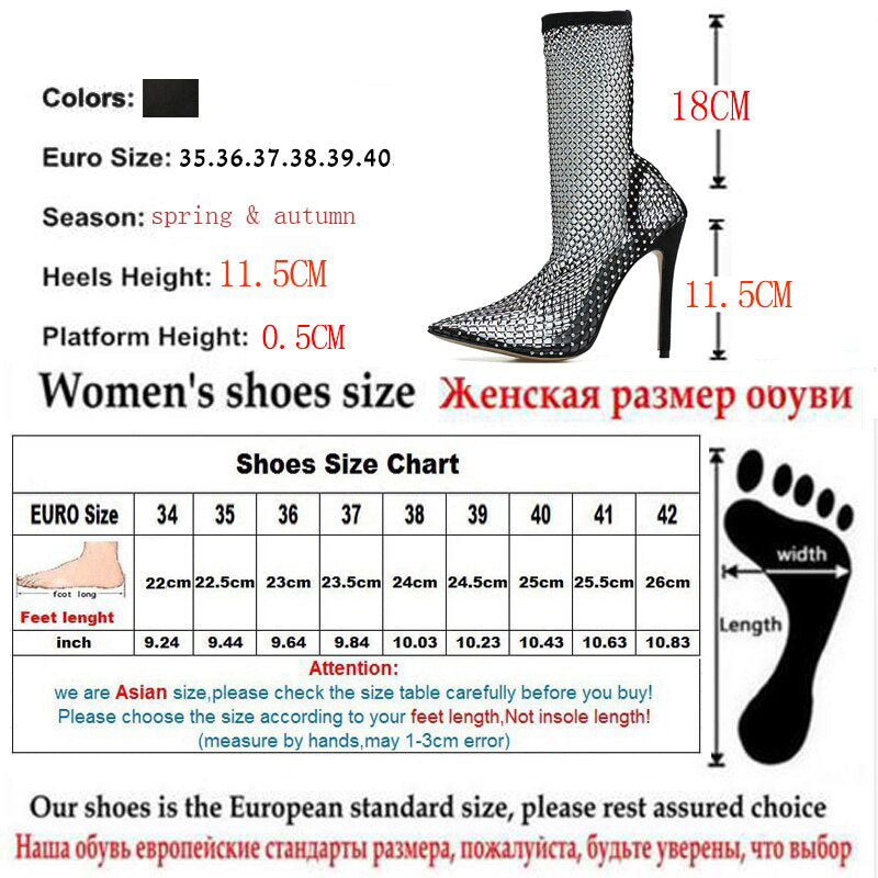 Crystal Mesh Pointed StilettosDealsexpress.shopDealsexpress.shopCrystal Mesh Pointed StilettosShoe Size:Order Size European 34 = Feet length 22cmOrder Size European 35 = Feet length 22.5cm Order Size European 36 = Feet length 23cm Order Size European 37 = Fee