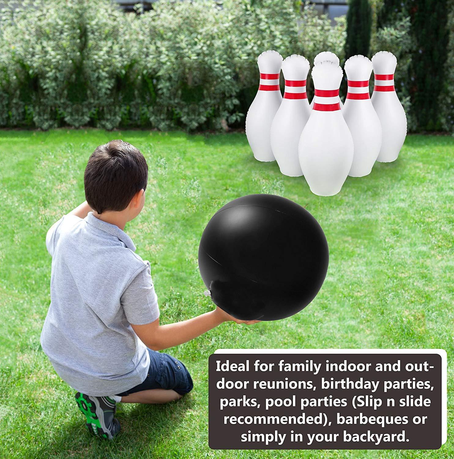 Giant Inflatable Bowling Set for KidsDealsexpress.shopDealsexpress.shopGiant Inflatable Bowling SetSize: 60cm
Material: PVC
Type: Kids Bowling Set for Kids
Feature 1: One Big Ball and 6 Giant Inflatable Bowling Pins
Feature 2: Jumbo Bowling Set Game