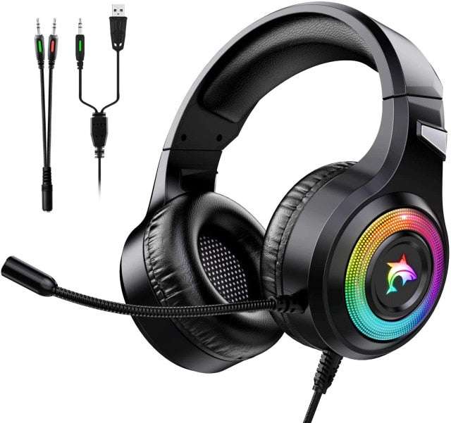 Gaming Headset With Microphone RGB LightDealsexpress.shopDealsexpress.shopMicrophone RGB LightGaming Headset Xbox One Headset with Stereo Surround Sound,PS4 Gaming Headset with Mic &amp; LED Light Noise Cancelling Over Ear Headphones Compatible with PC, PS4,P