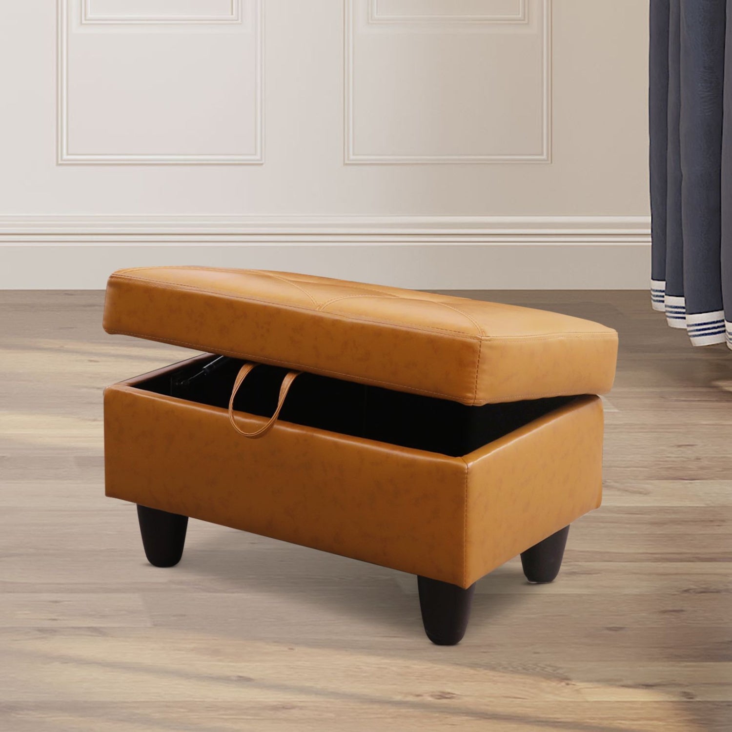 Ginger Semi PU Synthetic Leather Ottoman Living Room SofaDobaDealsexpress.shopGinger Semi PU Synthetic Leather Ottoman Living Room SofaDetails
Product Description 
This large storage ottoman offers an easy and stylish storage solution for pillows, blankets, books or toys. 
The lupholstery on this sq