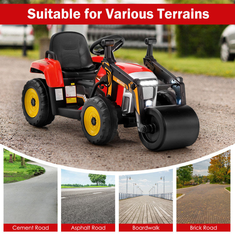 12V Kids Ride on Road Roller with 2.4G Remote ControlDobaDealsexpress.shop12V Kids RideHighlights
Realistic Road Roller for Pretend Play: Designed with an adjustable arm and flexible drum roller, the kids ride on road roller not only brings kids drivin