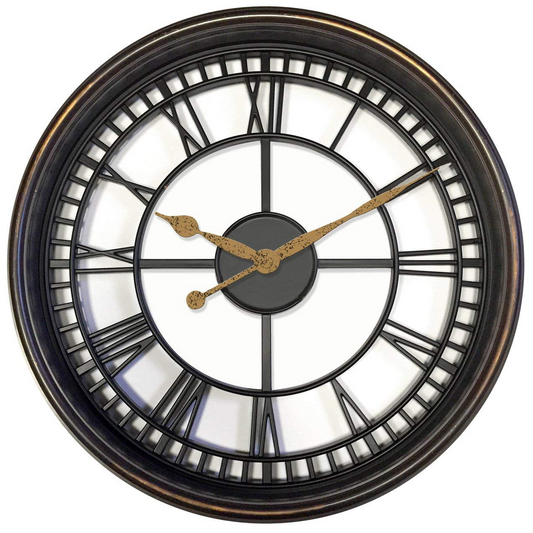 Brown/Bronze Vintage Style Large Round Roman Numeral Open Face Analog DobaDealsexpress.shopBrown/Bronze Vintage Style Large Round Roman Numeral Open Face Analog QA Wall ClockSpecification
Brand:Westclox
Details
The westclox large round roman numeral open face wall clock is an elegant and stylish timepiece that will bring a touch of vinta
