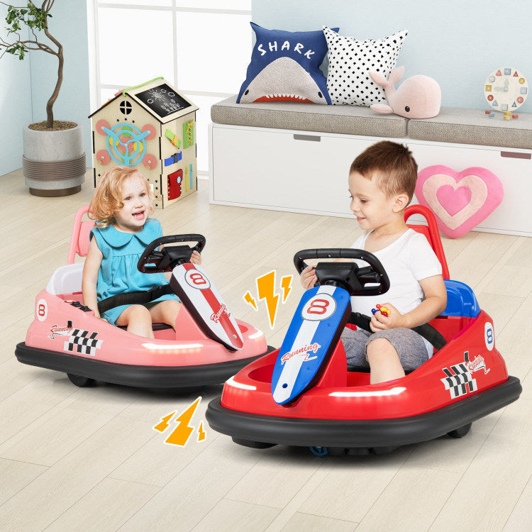 6V kids Ride-on Bumper Car with 360° Spinning and Dual MotorsDobaDealsexpress.shop6V kids Ride-Highlights
Exciting yet Safe Bumping: Equipped with dual motors and a rechargeable battery, this electric bumper car allows kids to enjoy a long time of exciting bum