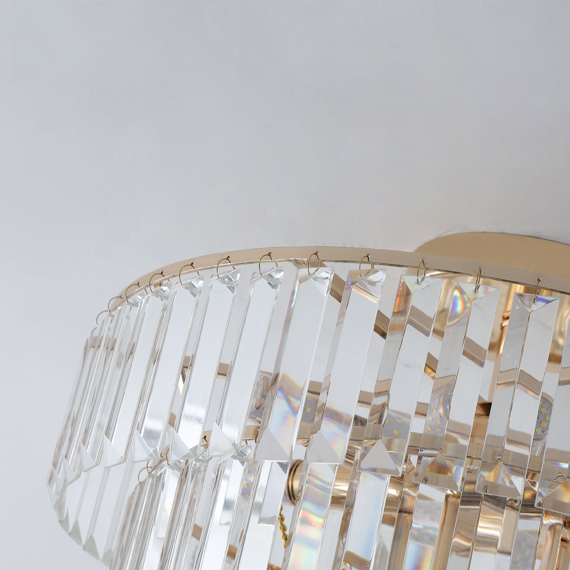 Gold Crystal Chandeliers,5-Tier Round Semi Flush Mount Chandelier LighDobaDealsexpress.shopGold Crystal Chandeliers,5-Tier Round Semi Flush Mount Chandelier Light Fixture,Large Contemporary Luxury Ceiling LightingHighlights
Modern Crystal Chandelier: Composed of premium K9 crystals and French gold finish metal base, clear crystal prisms on large round iron chrome finished fra