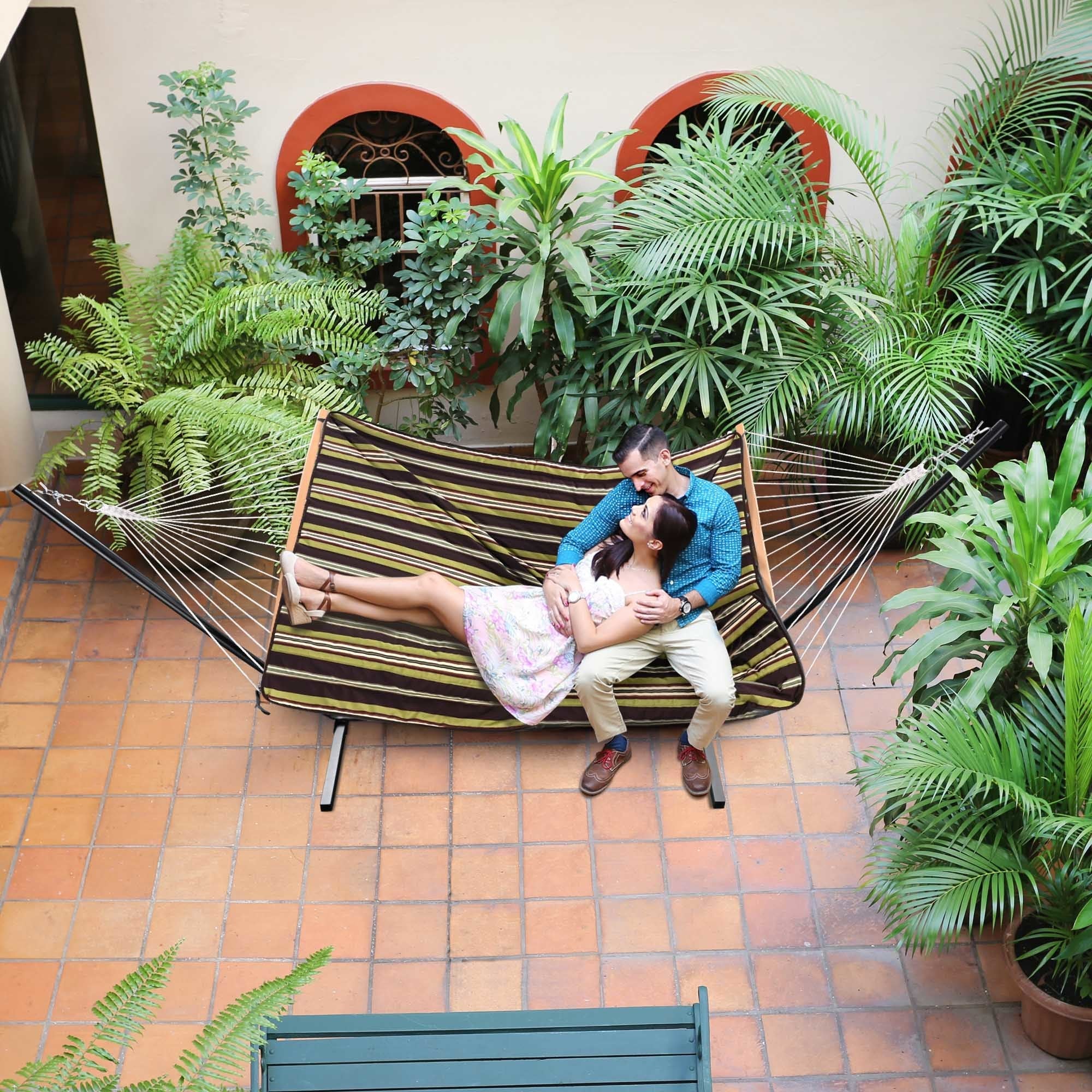 Hammock with standDobaDealsexpress.shopHammockDetails
Features:- Portable Freestanding Hammock - This 138 9/16" x 52 3/8" x 44 1/8" 2 Person Hammock with Stand can be easily set up in minutes without any tools, 