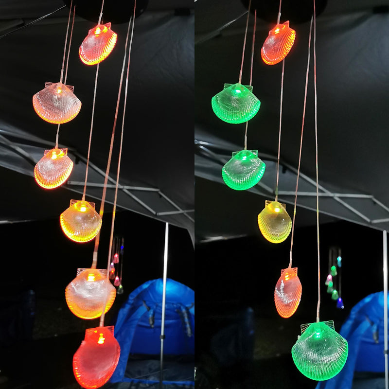 Shell Solar LED Wind ChimesDobaDealsexpress.shopShell Solar LED Wind ChimesDetails
Features:


Upgraded thickened material, stronger and more durable than others which can be easily damaged when falling down


6pcs LED light bulbs in total,