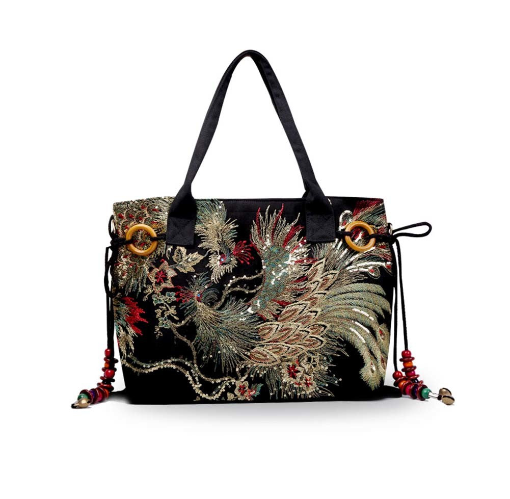 Ladies Handbag Embroidery Phoenix Pattern Large handbag Womens Purses DobaDealsexpress.shopLadies Handbag Embroidery Phoenix Pattern Large handbag Womens Purses Top handle BagHighlights
Embroidery pattern. Size: 47x11x33cm / 18.5"x4.3"x13".
Main material: cloth.
Style: Clutch Bag/Crossbody Bag
Comes with a chain to used as crossbody bag.
