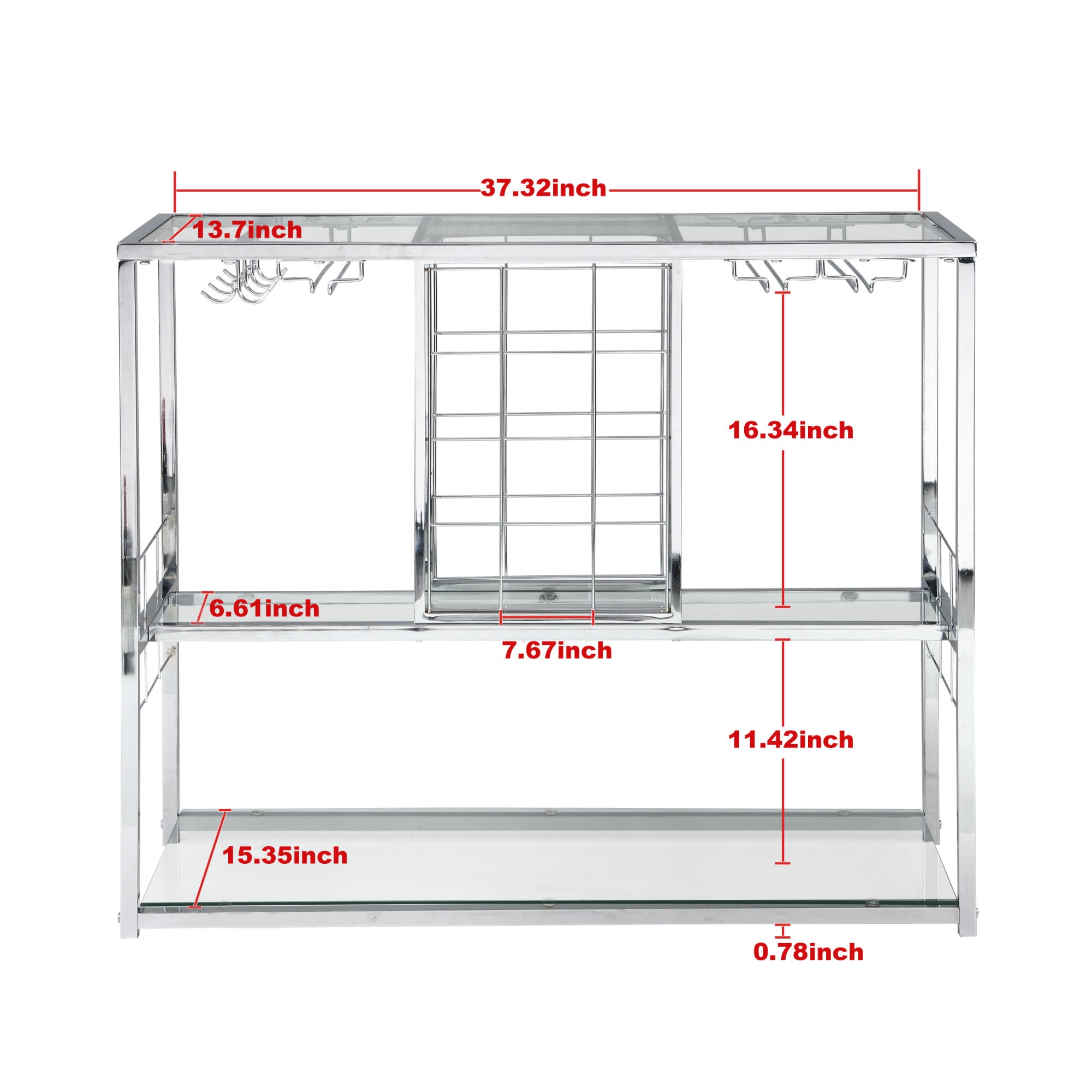 Bar Serving Cart with Glass Holder and Wine Rack, 3-Tier Kitchen TrollDobaDealsexpress.shopBar Serving CartHighlights
BIG STORAGE: 12 bottles,12 stemware racks and 8 cups can be holded. Other cups or trays can be put on the three glasses
STURDY TEMPERED GLASSES: 5mm thick