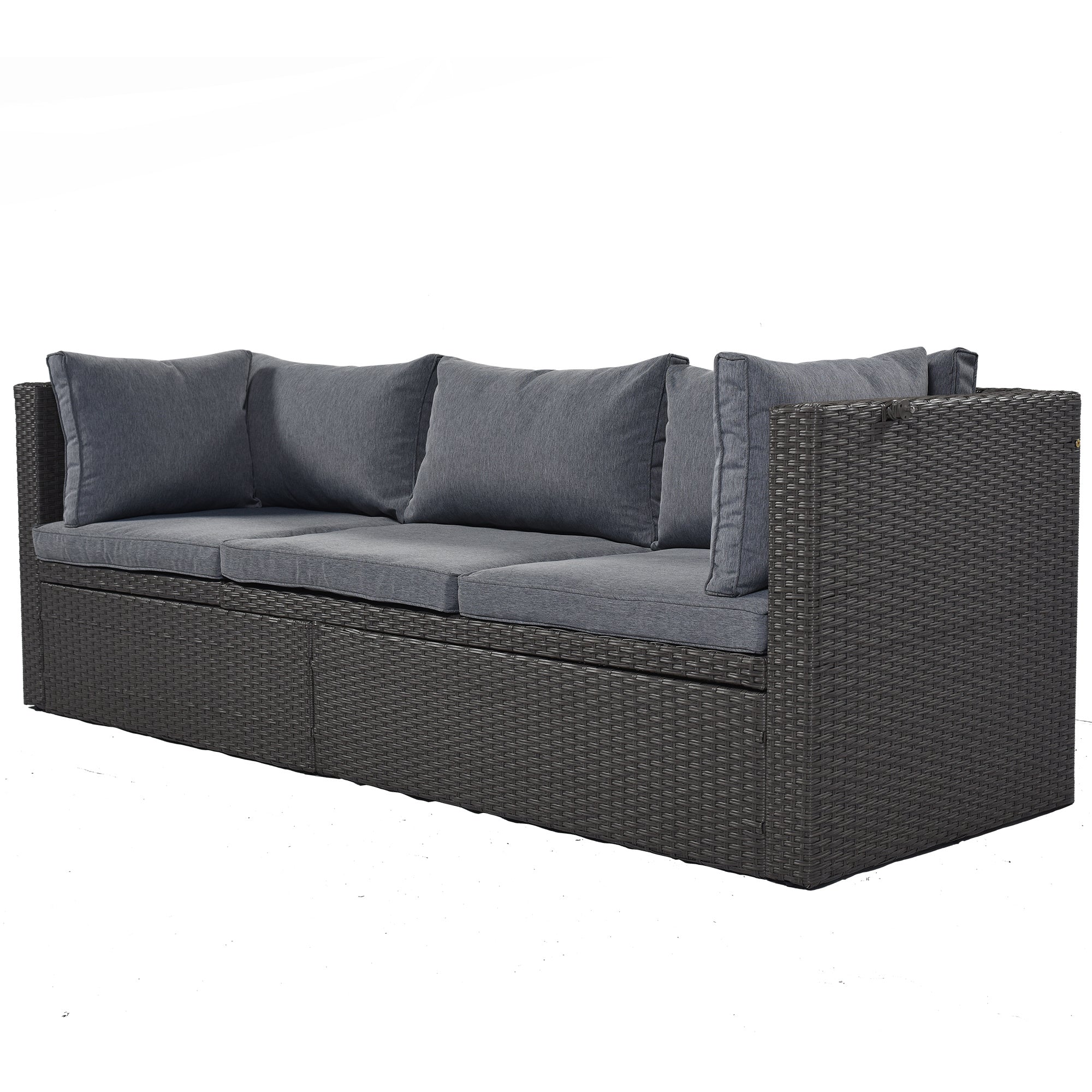 Outdoor Patio Rectangle Daybed with Retractable Canopy, Wicker FurnituDobaDealsexpress.shopRetractable Canopy, Wicker Furniture Sectional SeatingHighlights
This elegantly designed sectional sofa is perfect for the pool side, garden, patio or deck, offering the best in quality and comfort with tightly woven PE