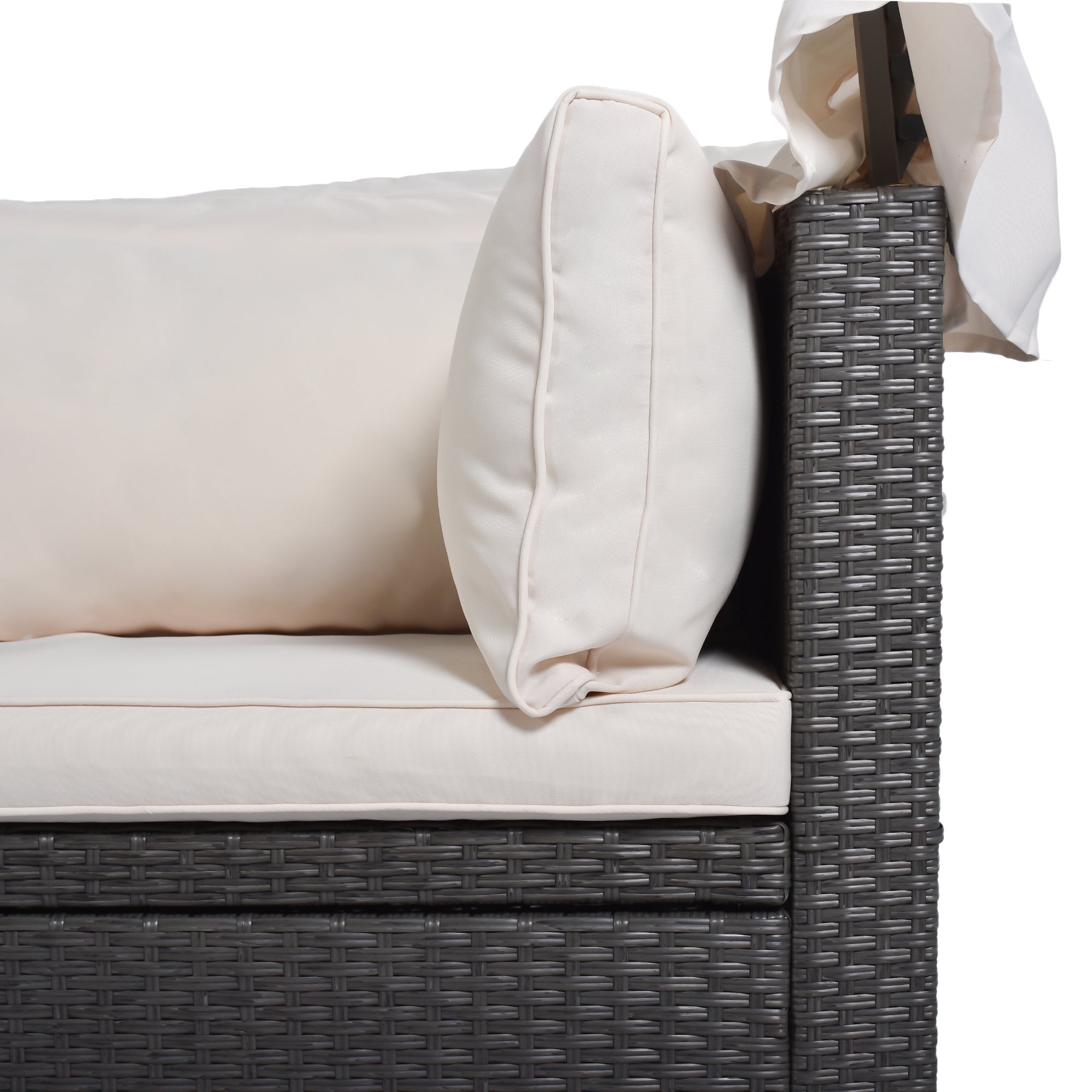 Outdoor Patio Rectangle Daybed with Retractable Canopy, Wicker FurnituDobaDealsexpress.shopRetractable Canopy, Wicker Furniture Sectional SeatingHighlights
This elegantly designed sectional sofa is perfect for the pool side, garden, patio or deck, offering the best in quality and comfort with tightly woven PE