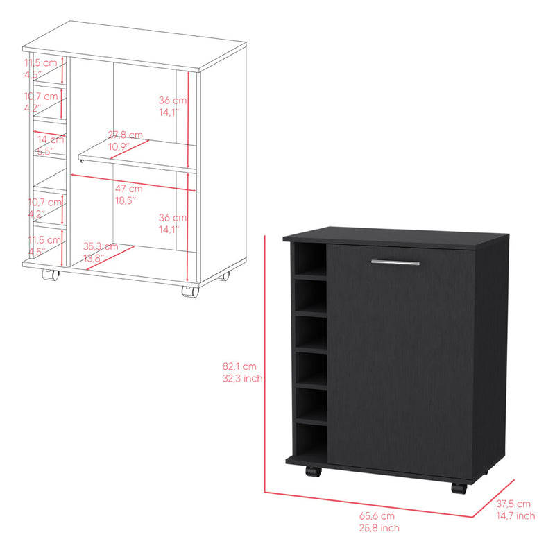 Bar Cart Cisco, Living Room, Black