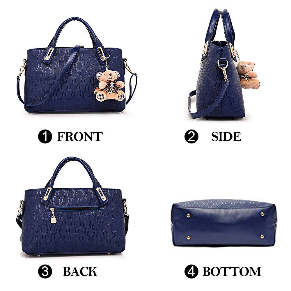 4Pcs/Set Women PU Leather Handbags Messenger Shoulder Bags Tote SatcheDobaDealsexpress.shop4Pcs/Set Women PU Leather Handbags Messenger Shoulder Bags Tote Satchel PurseDetails
Features:1. 100% Brand New, fashion design, made of high quality PU leather with premium hardware accessories.2. Large capacity, organized inner pockets, can