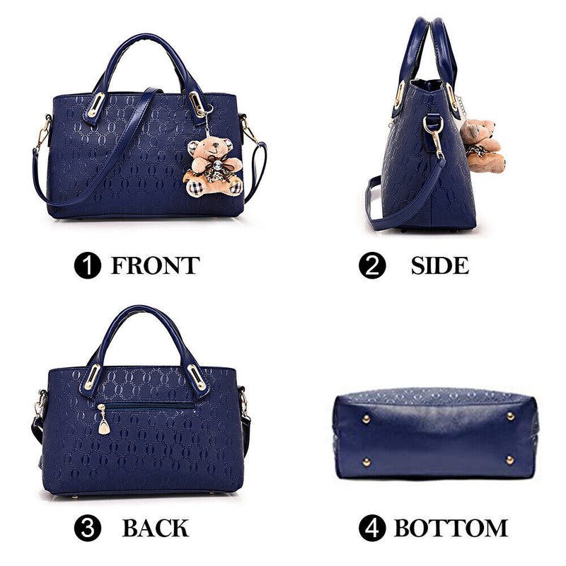 4Pcs/Set Women PU Leather Handbags Messenger Shoulder Bags Tote Satchel Purse for Women Lady