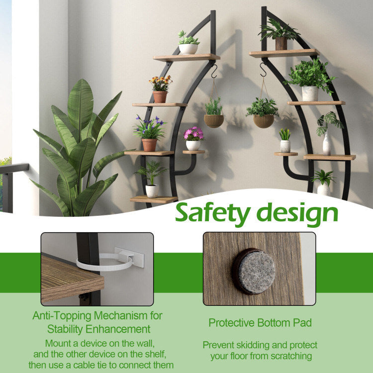 6-Tier 9 Potted Metal Plant Stand Holder Display Shelf with HookDobaDealsexpress.shop6-Tier 9 Potted Metal Plant Stand Holder Display ShelfHighlights
Multi-Layer Storage Space: The 6-tier moon half plant stand adopts a 6-layer ladder structure, which not only provides ample storage and display space for