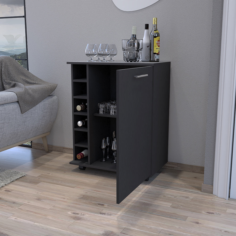 Bar Cart Cisco, Living Room, BlackDobaDealsexpress.shopBar Cart Cisco, Living Room, BlackSpecification
Main Color:Black
Filler:Particle Board
Main Material:Engineered Wood
Details
Product Features:
Integrated Bottle Storage: Dedicated built-in rack accom