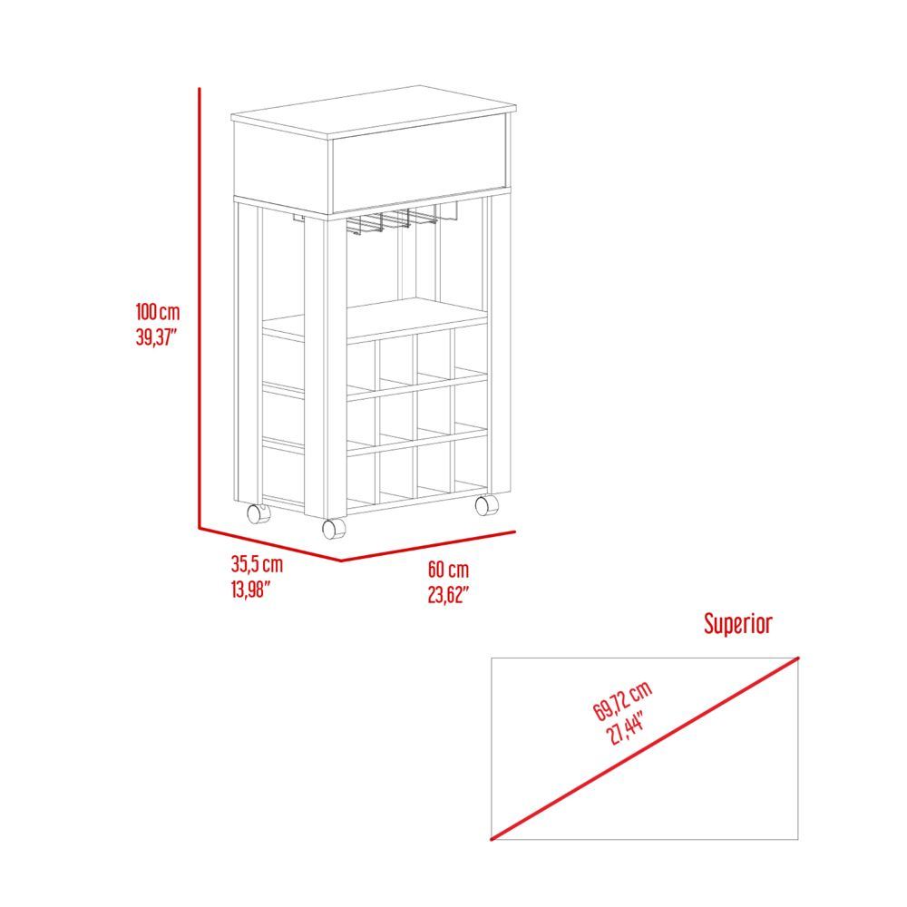Bar Cart Bayamon, Twelve Wine Cubbies, Four Legs, Light Gray FinishDobaDealsexpress.shopBar Cart Bayamon, Twelve Wine Cubbies,Specification
Main Color:Gray
Main Material:Particle Board
Details
Product Features:
Twelve Wine Cubbies
Four Legs
One Open Shelf
Superior Top 27,44''
Our furniture 