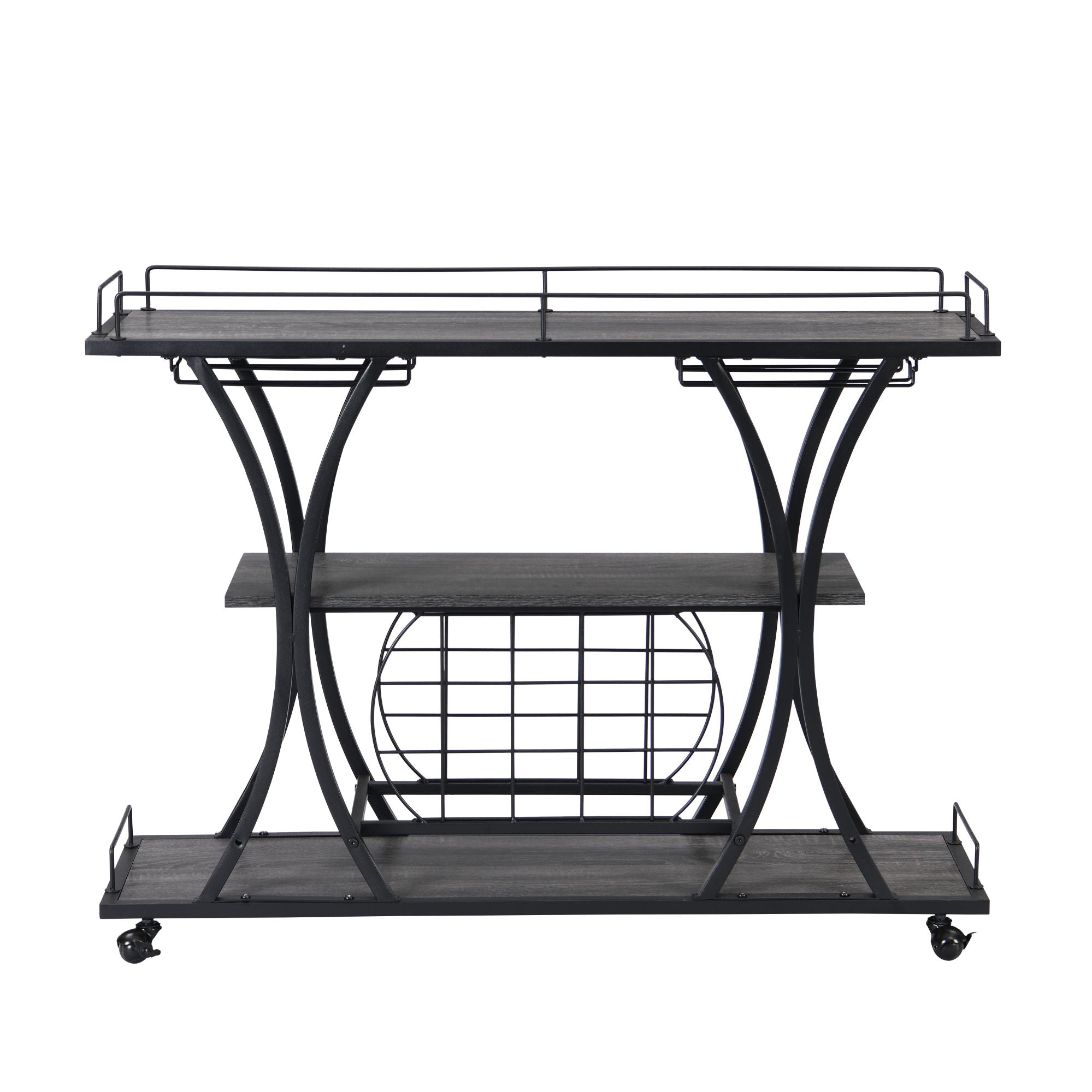 Industrial Bar Cart Kitchen Bar&Serving Cart for Home with Wheels 3 -TDobaDealsexpress.shopIndustrial Bar Cart Kitchen Bar&Serving CartHighlights
1. BOTTLE RACK AND WINE GLASS STORAGE: this bar cart features three levels for storing wine or placing trays,
with 11 bottles and16 wine glass racks.
2. M