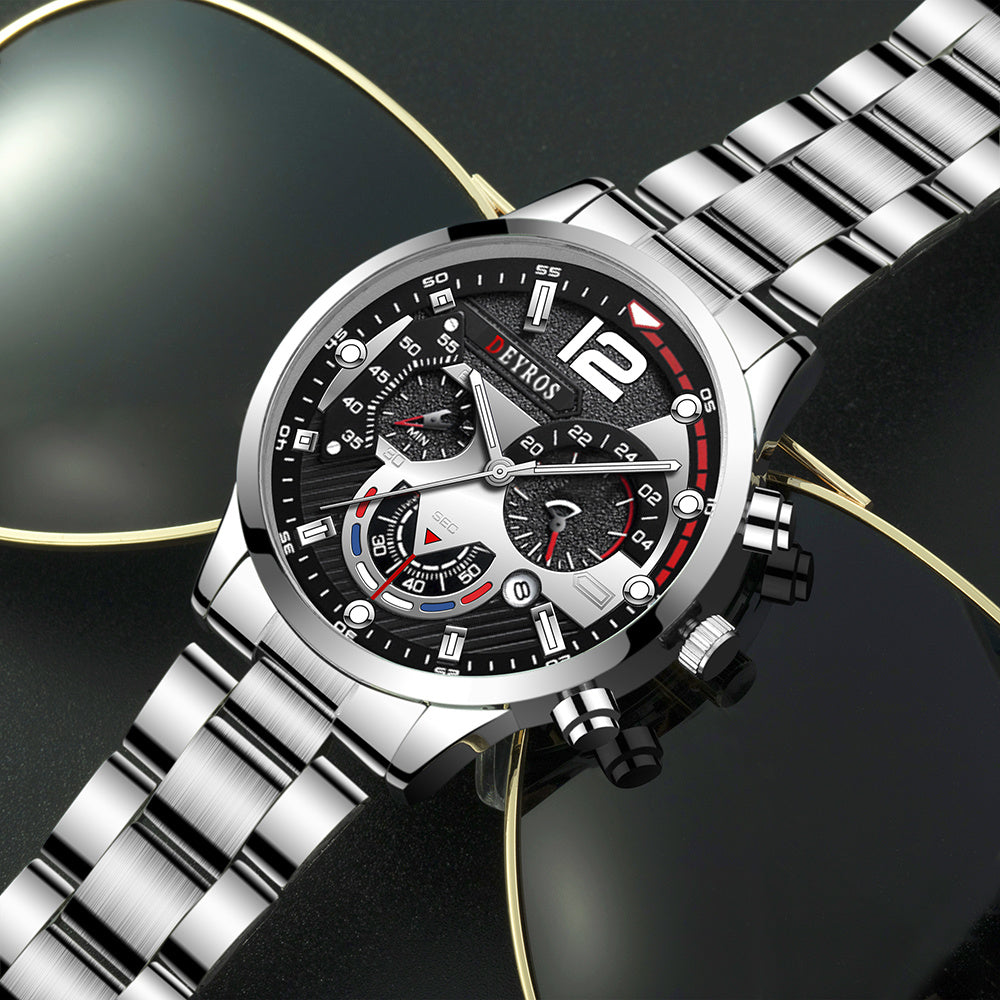 Fashion Mens Sports Watches Luxury Stainless Steel Quartz Wrist Watch DobaDealsexpress.shopFashion Mens Sports Watches Luxury Stainless Steel Quartz Wrist Watch Calendar Luminous Clock Men Business Casual часы мужскиеDetails