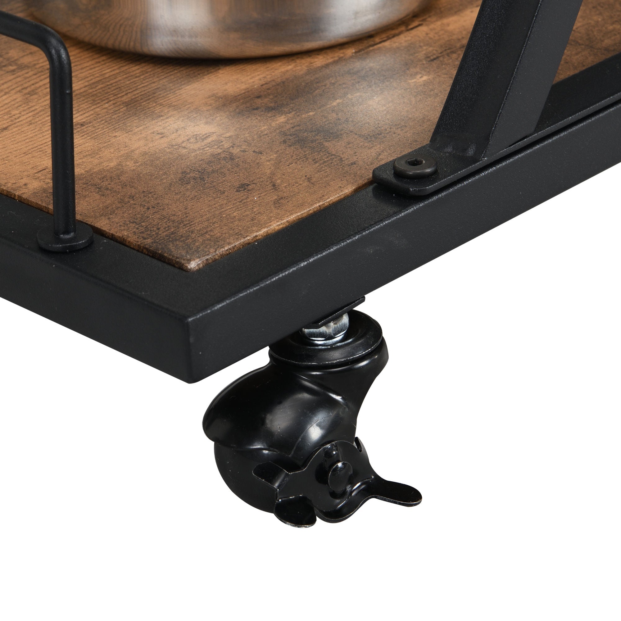 Industrial Black Bar Serving Cart for home with Wine Rack and Glass HoDobaDealsexpress.shopIndustrial Black Bar Serving CartHighlights
BOTTLE RACK AND WINE GLASS STORAGE: three levels for storing wine or placing trays, with 11 bottles and 16 wine glass rack.
MOBILE SERVING CART: it rests 