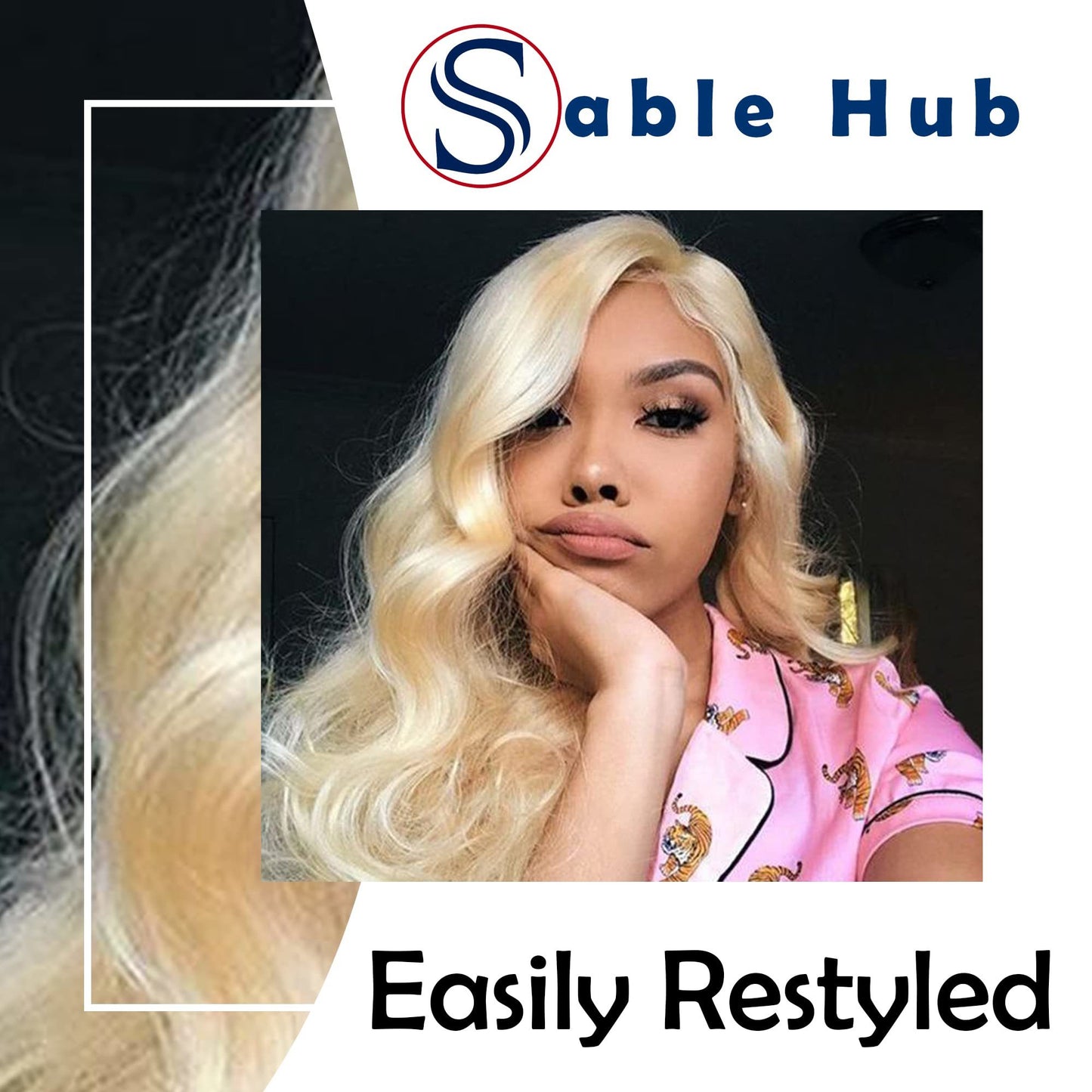 Sable Hub 613 Blonde 4x4 Lace Front Closure Wig Straight Human Hair Brazilian Human Hair Wigs for Women Pre plucked 150 Density 613 Blonde Transparent Lace Frontal Wig with Baby Hair 150% Density