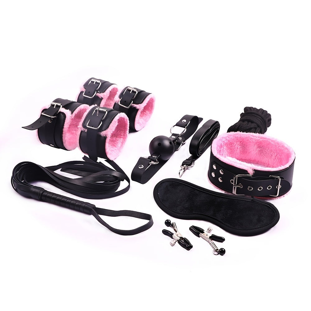 BDSM Bondage Set; Erotic Bed Games; Adults Handcuffs; Nipple Clamps; WDobaDealsexpress.shopBDSM Bondage Set; Erotic Bed Games; Adults Handcuffs; Nipple Clamps; Whip Spanking Anal Plug Vibrator SM Kit; Sex ToysDetails