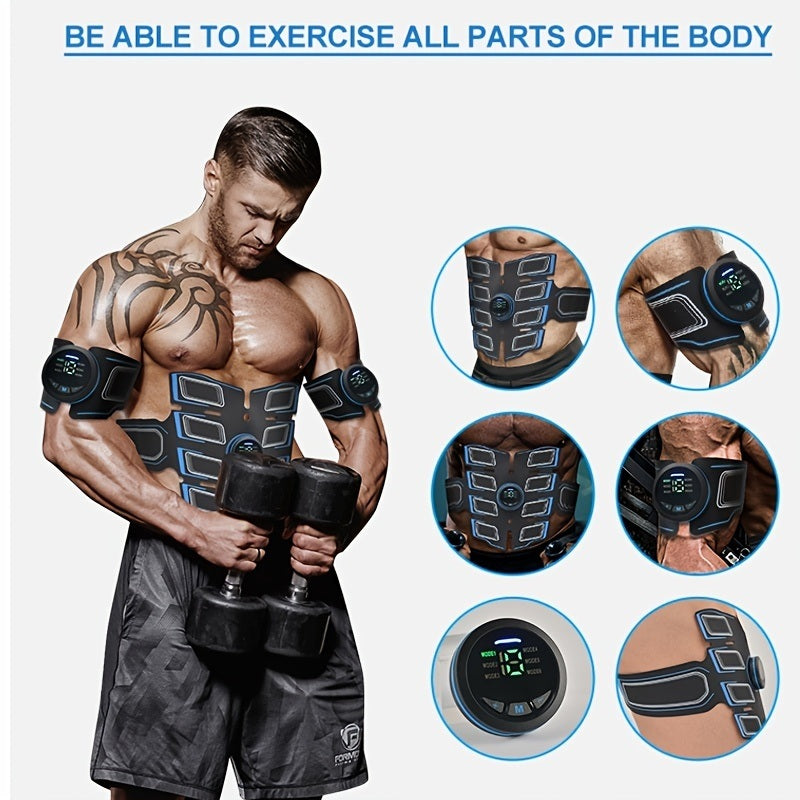 EMS Fitness Apparatus Set; Smart Fitness Stickers For Abdominal Muscle And Upper Arm Muscle Exercise; Abdominal Workout; Home Office Fitness Workout Equipment