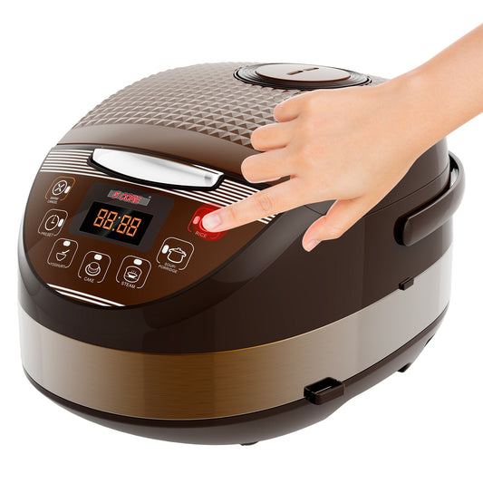 5 Core 5.3Qt Asian Rice Cooker Digital Programmable 15-in-1 Ergonomic DobaDealsexpress.shop-1 Ergonomic Large Touch Screen Electric Multi Cooker Slow Cooker Steamer Pot Warmer 11 Cups 24 Hour Delay Timer AutoHighlights
With the help of an electric rice cooker, you can prepare everything from a filling jambalaya, steamed vegetables, rice, decadent cake, Stew Pot, Steamer,