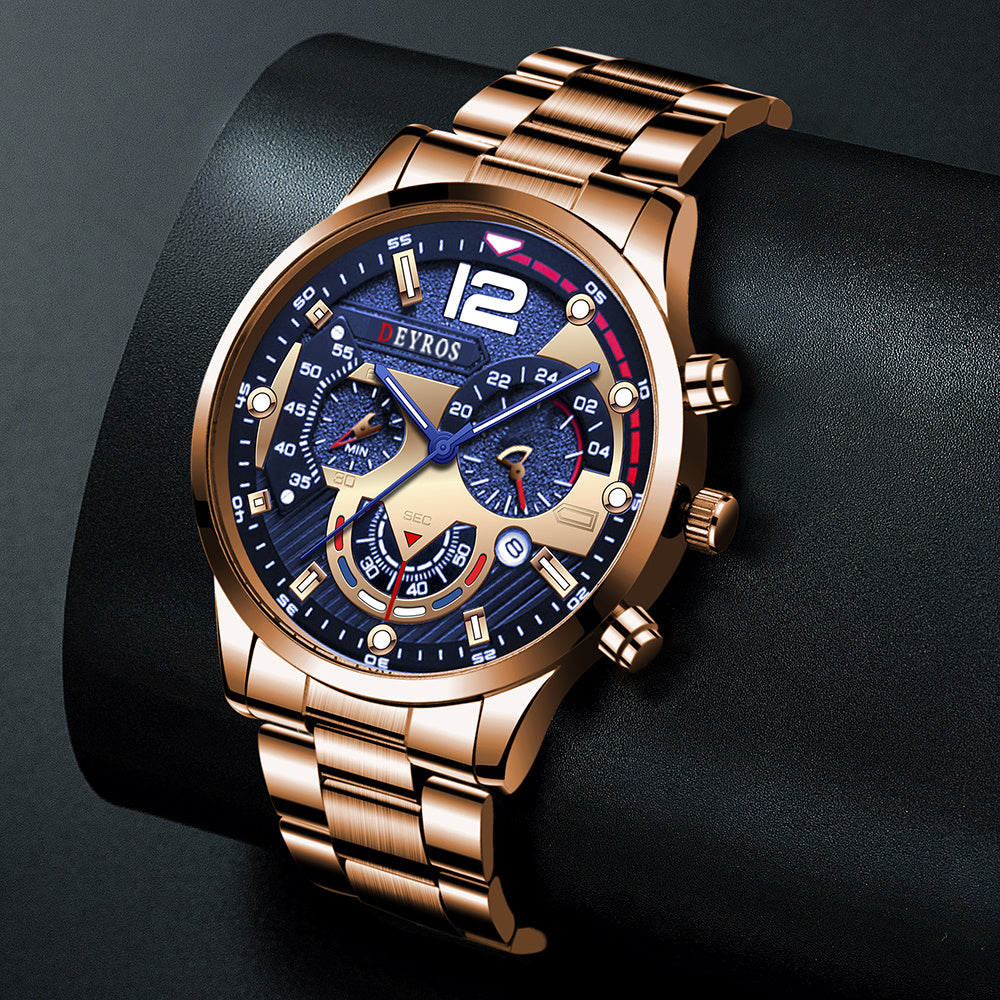 Fashion Mens Sports Watches Luxury Stainless Steel Quartz Wrist Watch DobaDealsexpress.shopFashion Mens Sports Watches Luxury Stainless Steel Quartz Wrist Watch Calendar Luminous Clock Men Business Casual часы мужскиеDetails