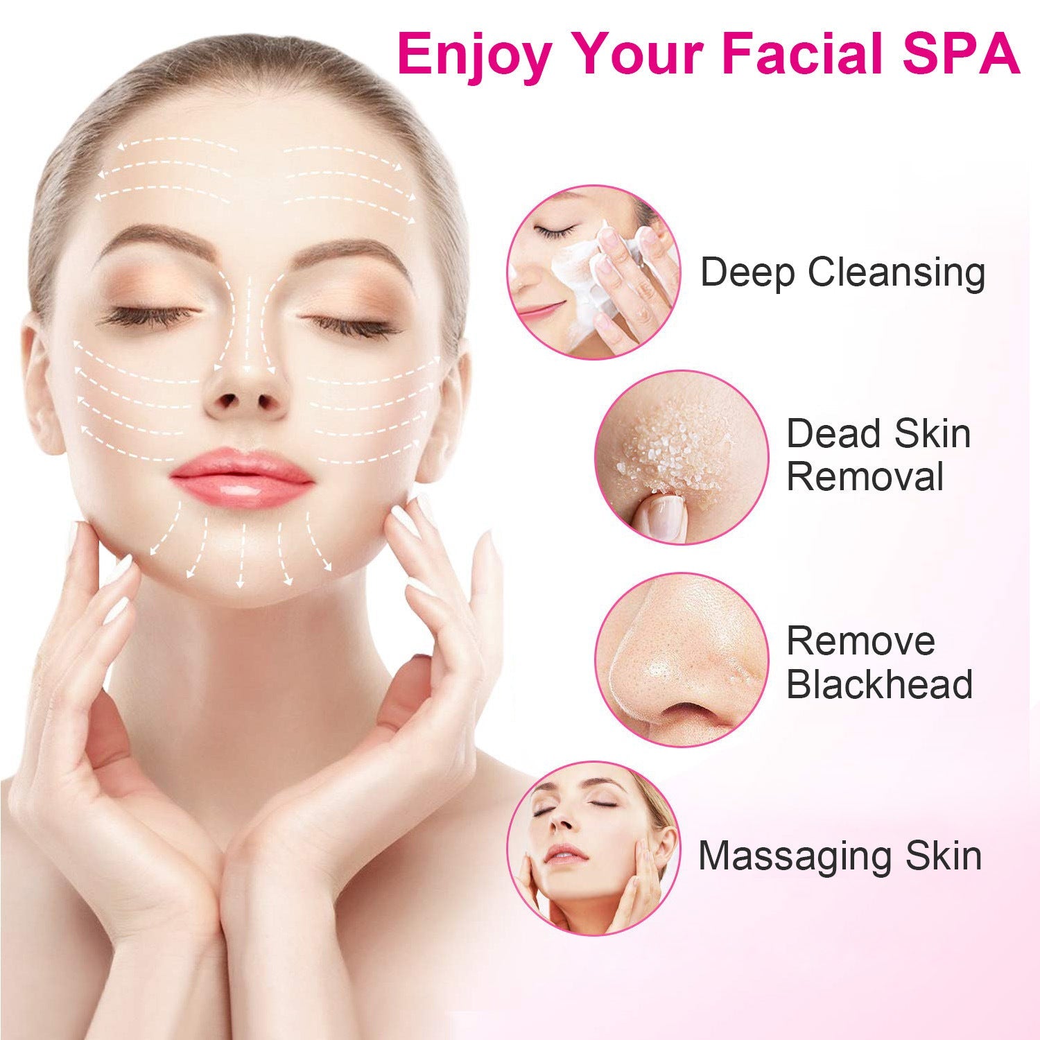 Facial Cleansing Brush Waterproof Face Spin Cleaning Brush with 5 BrusDobaDealsexpress.shopFacial Cleansing Brush Waterproof Face Spin Cleaning BrushHighlights
5 Different Brush Heads
360 Degree Rotation System
Details
*Features*:
*[5 Different Brush Heads] --These brushes are used to facial cleansing; makeup rem
