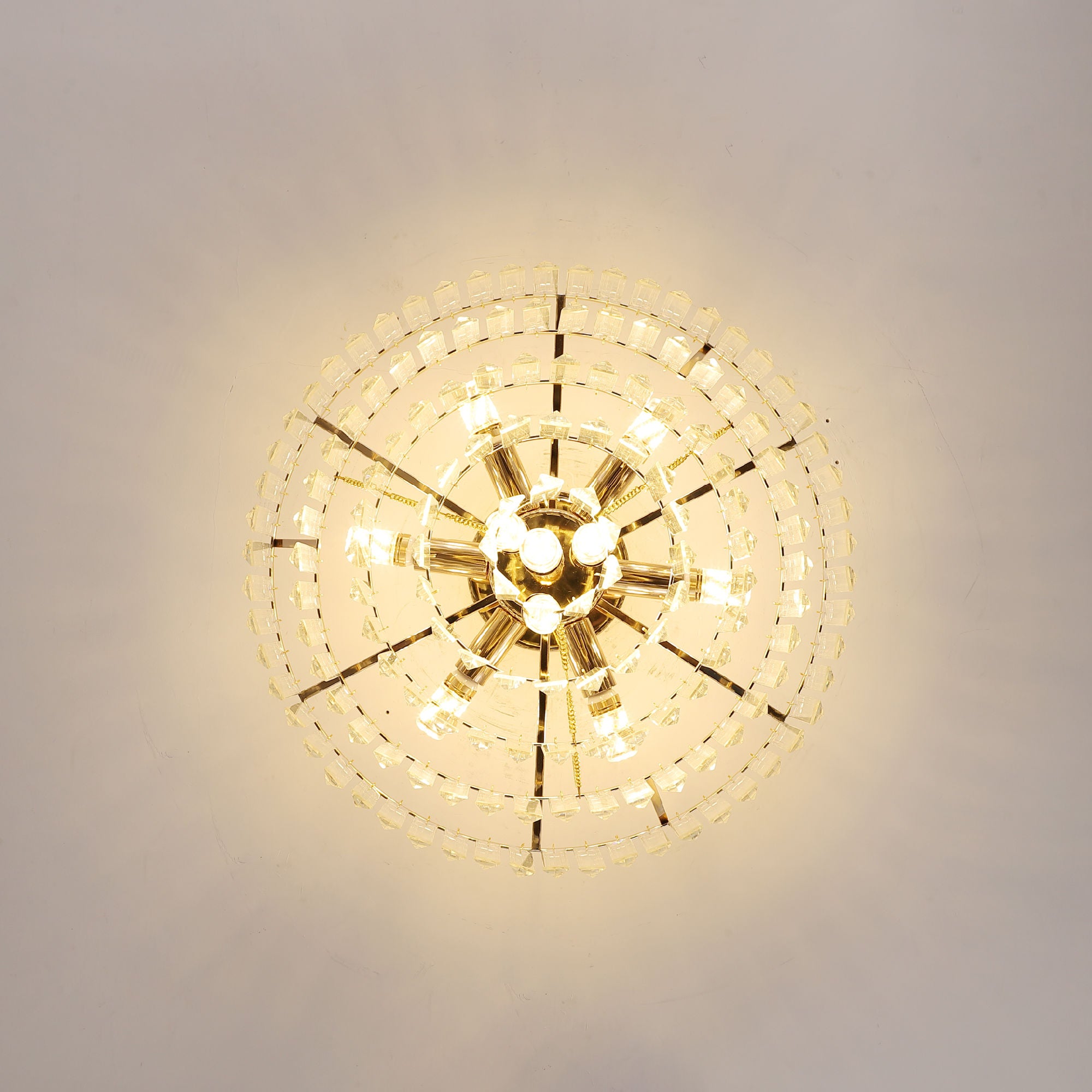 Gold Crystal Chandeliers,5-Tier Round Semi Flush Mount Chandelier LighDobaDealsexpress.shopGold Crystal Chandeliers,5-Tier Round Semi Flush Mount Chandelier Light Fixture,Large Contemporary Luxury Ceiling LightingHighlights
Modern Crystal Chandelier: Composed of premium K9 crystals and French gold finish metal base, clear crystal prisms on large round iron chrome finished fra