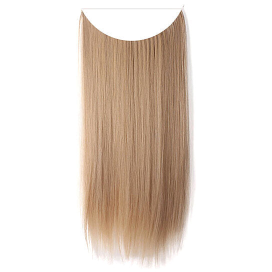 Fish Line Natural Fiber Hairpiece Hair Extension Long Women Curly Straight Wig