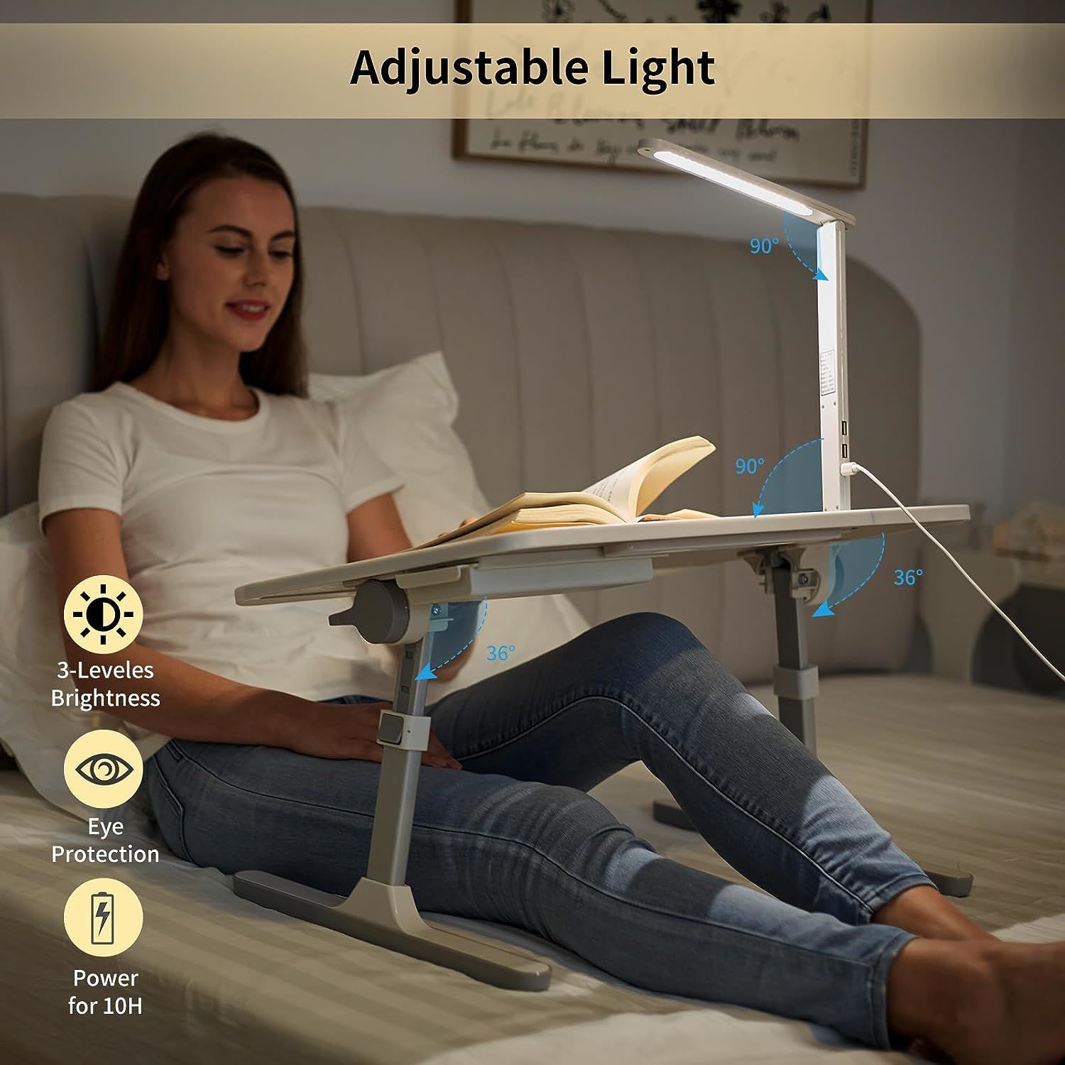 Lap Desk for Laptop, Portable Bed Table Desk, Laptop Desk with LED LigDobaDealsexpress.shopLaptop, Portable Bed Table Desk, Laptop DeskHighlights
MULTIPLE USES: Use it as a laptop workstation, laptop stand for bed, children's bed table, mini writing table, laptop couch table, or standing table for o