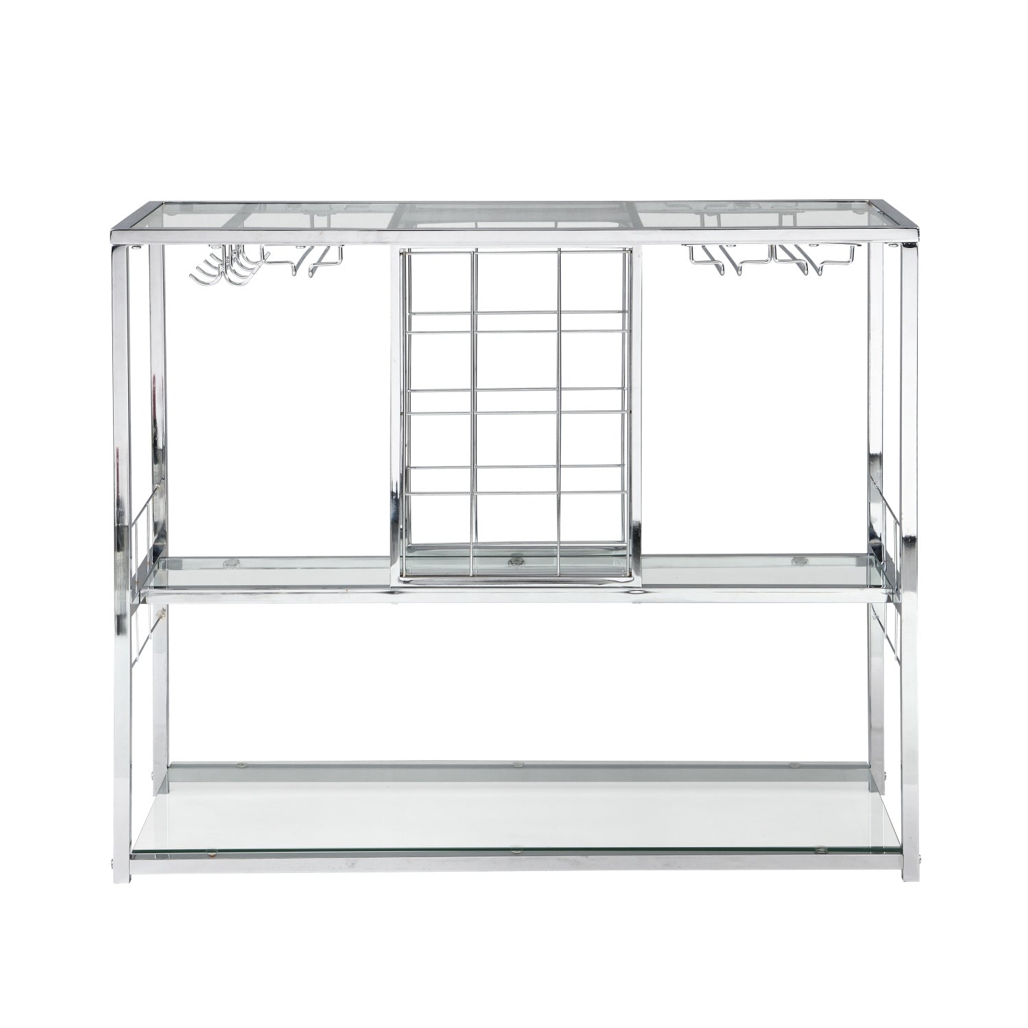 Bar Serving Cart with Glass Holder and Wine Rack, 3-Tier Kitchen TrollDobaDealsexpress.shopBar Serving CartHighlights
BIG STORAGE: 12 bottles,12 stemware racks and 8 cups can be holded. Other cups or trays can be put on the three glasses
STURDY TEMPERED GLASSES: 5mm thick