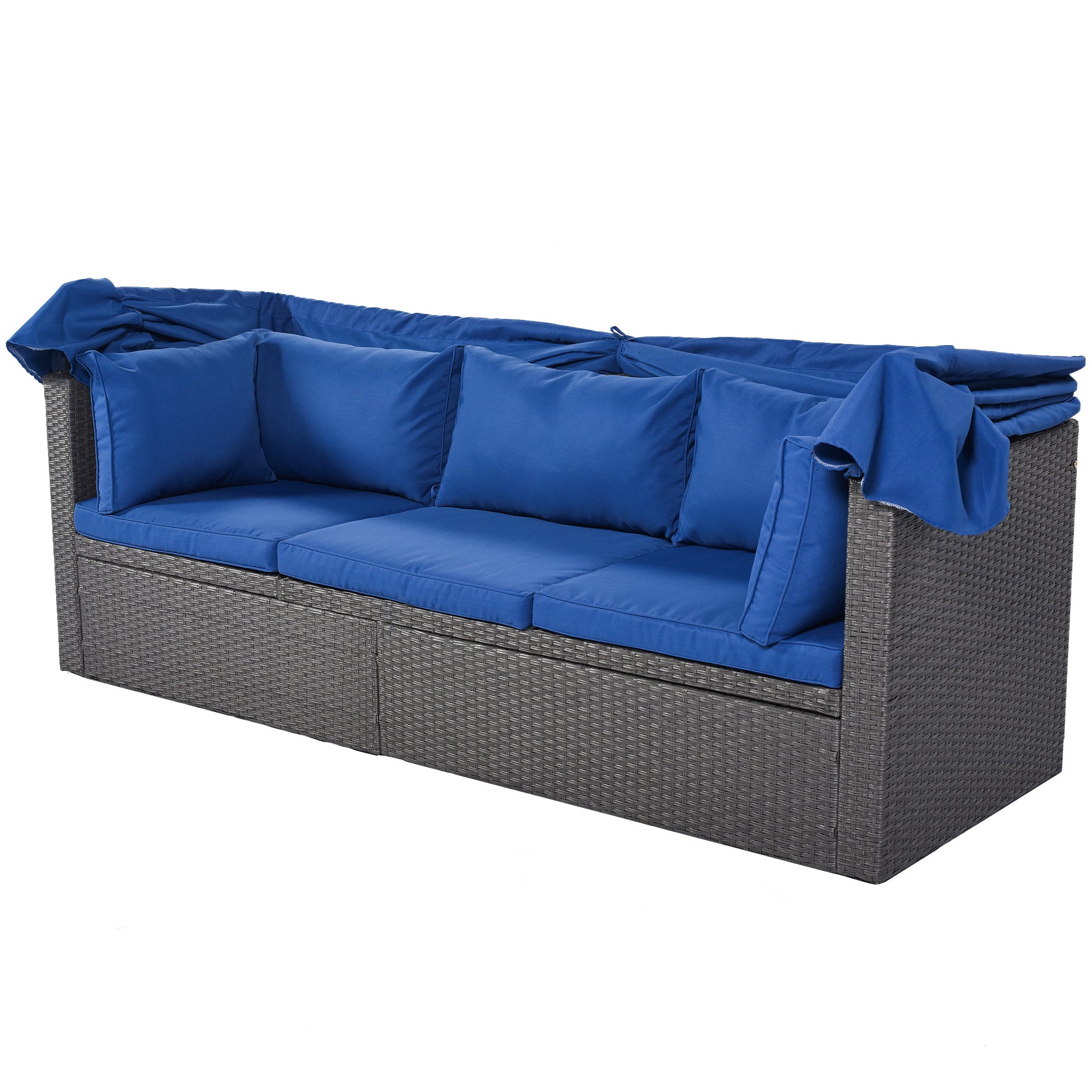 Outdoor Patio Rectangle Daybed with Retractable Canopy, Wicker FurnituDobaDealsexpress.shopRetractable Canopy, Wicker Furniture Sectional SeatingHighlights
This elegantly designed sectional sofa is perfect for the pool side, garden, patio or deck, offering the best in quality and comfort with tightly woven PE