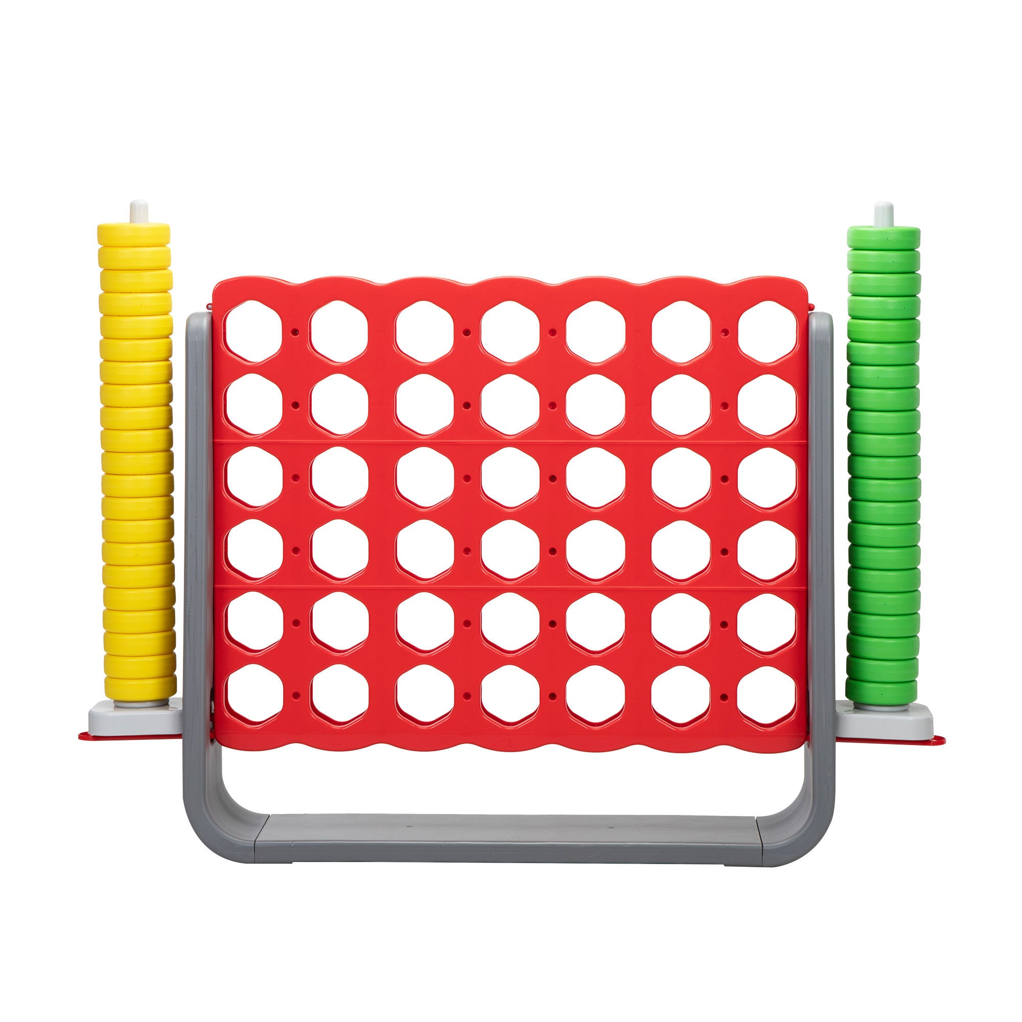 Jumbo 4-to-Score Game Set;  Giant Connect 4 with 42 Rings;  Indoor OutDobaDealsexpress.shop42 Rings; Indoor Outdoor Game SetDetails
Features:
[Giant 4-in-a-row Game Set]: A colorful finish with a 3D version, this 4-in-a-row game set brings more joy for both kids and parents. Perfect as a 