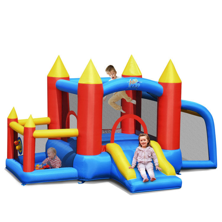 Inflatable Soccer Goal Ball Pit Bounce House Without BlowerDobaDealsexpress.shopInflatable Soccer Goal Ball Pit Bounce HouseHighlights
Experience Jumping Fun: The inflatable castle has a large jumping area for kids to play, which can inspire their interest in sports and avoid them to be i