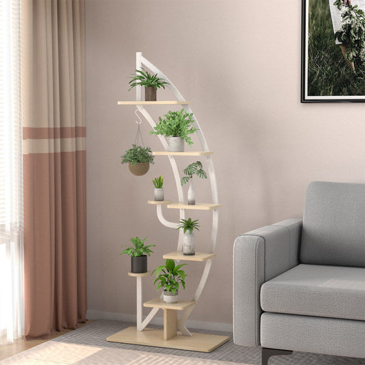 6-Tier 9 Potted Metal Plant Stand Holder Display Shelf with HookDobaDealsexpress.shop6-Tier 9 Potted Metal Plant Stand Holder Display ShelfHighlights
Multi-Layer Storage Space: The 6-tier moon half plant stand adopts a 6-layer ladder structure, which not only provides ample storage and display space for
