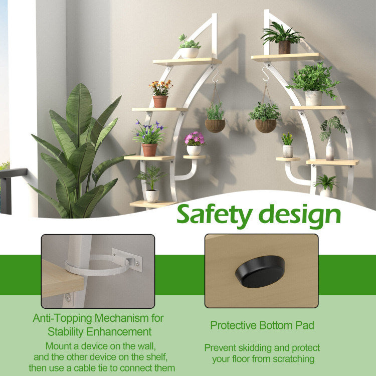 6-Tier 9 Potted Metal Plant Stand Holder Display Shelf with HookDobaDealsexpress.shop6-Tier 9 Potted Metal Plant Stand Holder Display ShelfHighlights
Multi-Layer Storage Space: The 6-tier moon half plant stand adopts a 6-layer ladder structure, which not only provides ample storage and display space for