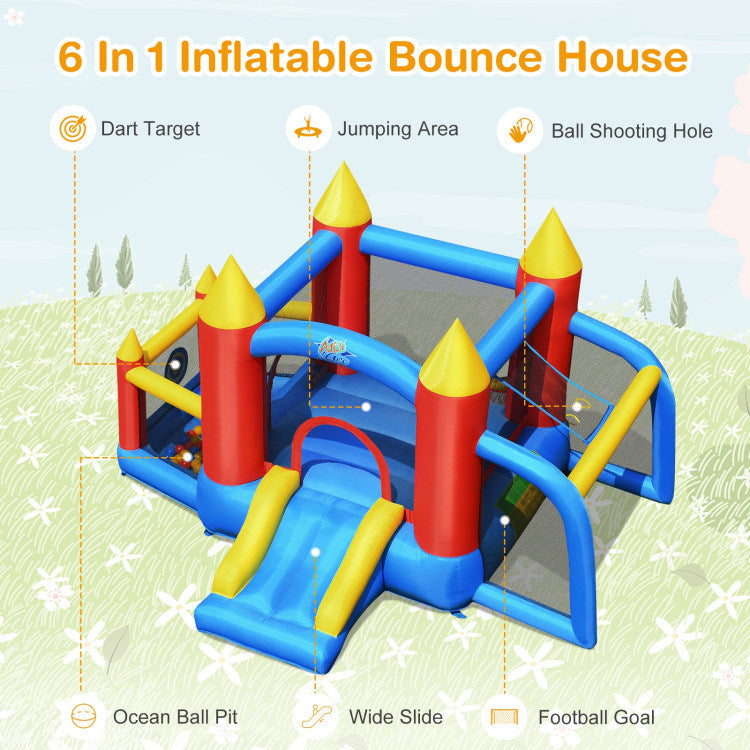 Inflatable Soccer Goal Ball Pit Bounce House Without BlowerDobaDealsexpress.shopInflatable Soccer Goal Ball Pit Bounce HouseHighlights
Experience Jumping Fun: The inflatable castle has a large jumping area for kids to play, which can inspire their interest in sports and avoid them to be i