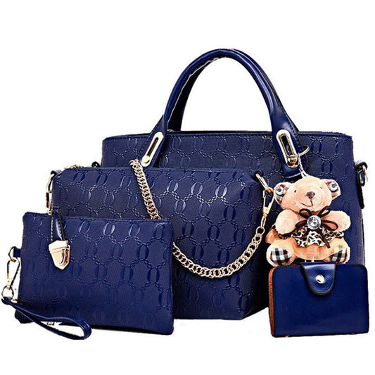 4Pcs/Set Women PU Leather Handbags Messenger Shoulder Bags Tote SatcheDobaDealsexpress.shop4Pcs/Set Women PU Leather Handbags Messenger Shoulder Bags Tote Satchel PurseDetails
Features:1. 100% Brand New, fashion design, made of high quality PU leather with premium hardware accessories.2. Large capacity, organized inner pockets, can