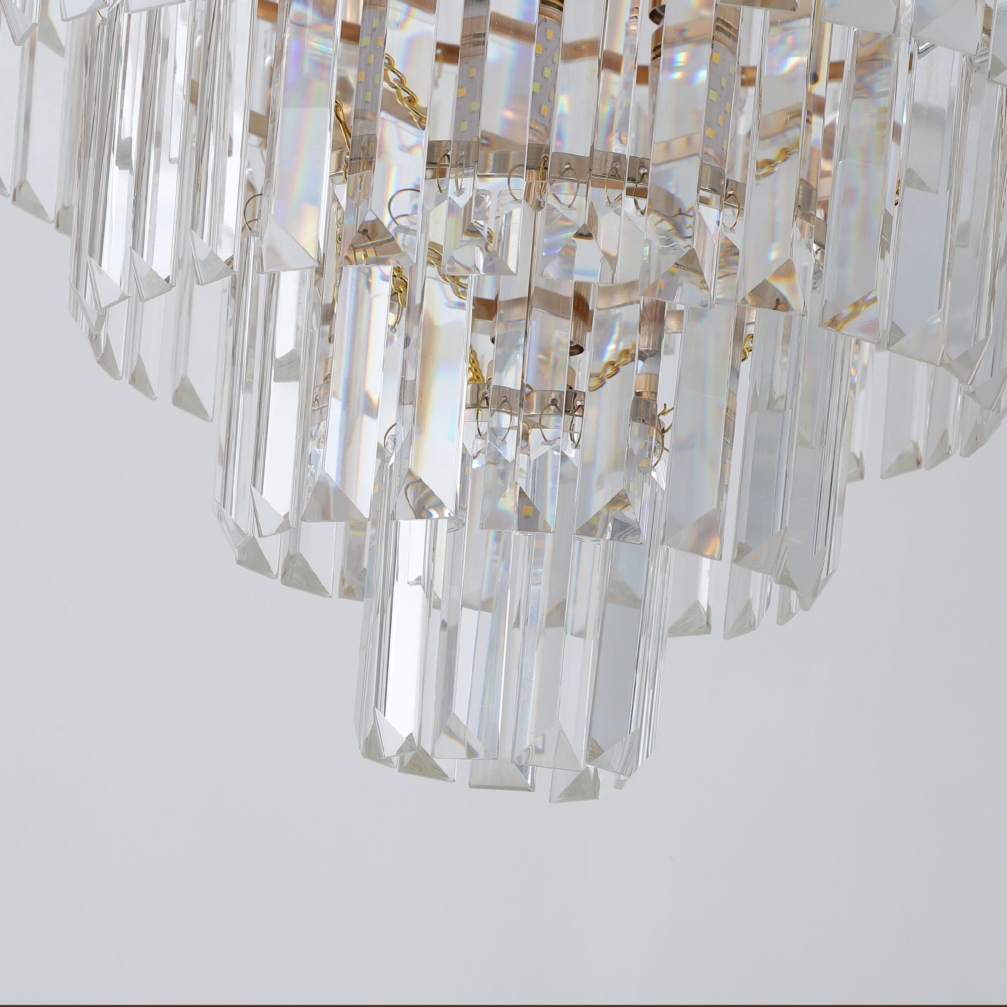 Gold Crystal Chandeliers,5-Tier Round Semi Flush Mount Chandelier LighDobaDealsexpress.shopGold Crystal Chandeliers,5-Tier Round Semi Flush Mount Chandelier Light Fixture,Large Contemporary Luxury Ceiling LightingHighlights
Modern Crystal Chandelier: Composed of premium K9 crystals and French gold finish metal base, clear crystal prisms on large round iron chrome finished fra